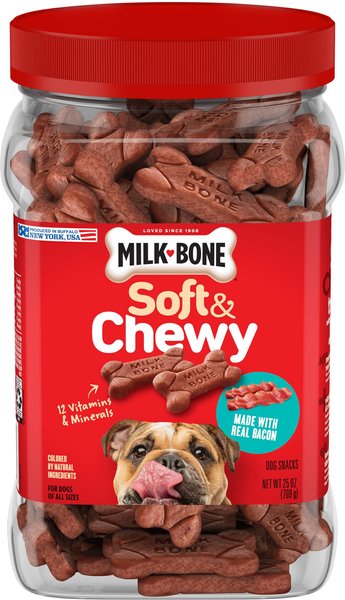 Milk-Bone Real Bacon Soft & Chewy Dog Treats, 25-oz canister slide 1 of 8