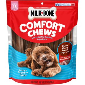Milk-Bone Mini Comfort Chews Real Beef Dog Treats, 18 count