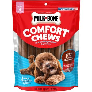 Milk-Bone Mini Comfort Chews Real Beef Dog Treats, 6 count, case of 5