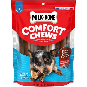 Milk-Bone Comfort Chews Real Beef Dog Treats, 3 count, case of 5