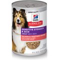 Hill's Science Diet Adult Sensitive Stomach & Skin Grain-Free Salmon & Vegetable Entree Canned Dog Food, 12.8-oz, case of 12