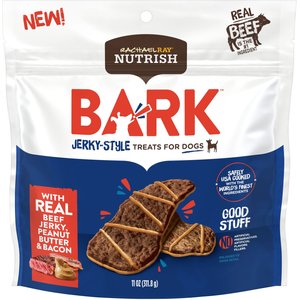 Rachael Ray Nutrish Bark Jerky-Style Peanut Butter & Bacon with Real Beef Jerky Dog Treat, 11-oz bag