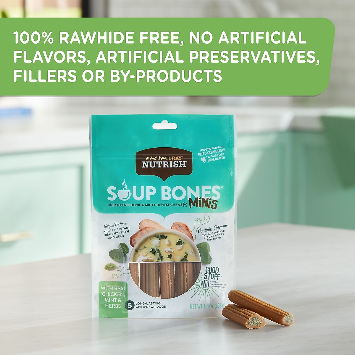 RACHAEL RAY NUTRISH Soup Bones Minis BreathFreshening Minty Dog Dental
