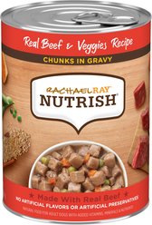 Rachael Ray Nutrish Chunks in Gravy Real Beef & Veggies Dog Wet Food, 13-oz can, 12 count