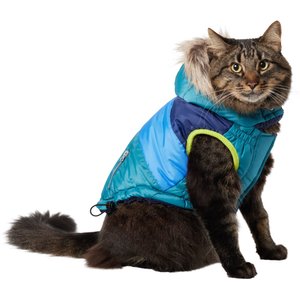 Frisco Heavy Weight Urban City Colorblock Dog & Cat Parka with Sherpa Lining, Green, Small