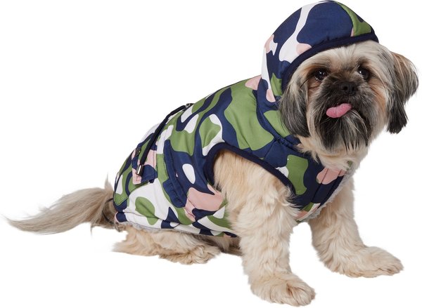 Frisco Medium Weight Urban City Camo Printed Dog & Cat Hooded Coat
