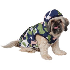 Frisco Medium Weight Urban City Camo Printed Dog & Cat Hooded Coat, Medium