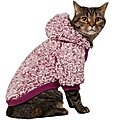 Frisco Textured Wubby 2-Tone Fleece Dog & Cat Hoodie, Berry, Small
