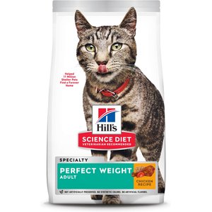 Hill's Science Diet Adult Perfect Weight Chicken Recipe Dry Cat Food, 3-lb bag