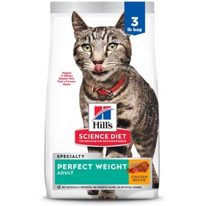 Hill's Science Diet Adult Perfect Weight Chicken Recipe Dry Cat Food, 3-lb bag