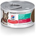 Hill's Science Diet Adult Perfect Weight Liver & Chicken Entree Canned Cat Food, 2.9-oz, case of 24