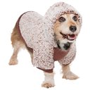 Frisco Textured Wubby 2-Tone Fleece Dog & Cat Hoodie, Brown, Large
