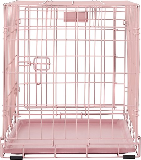 MidWest iCrate Single Door Collapsible Wire Dog Crate, Pink, 24 inch