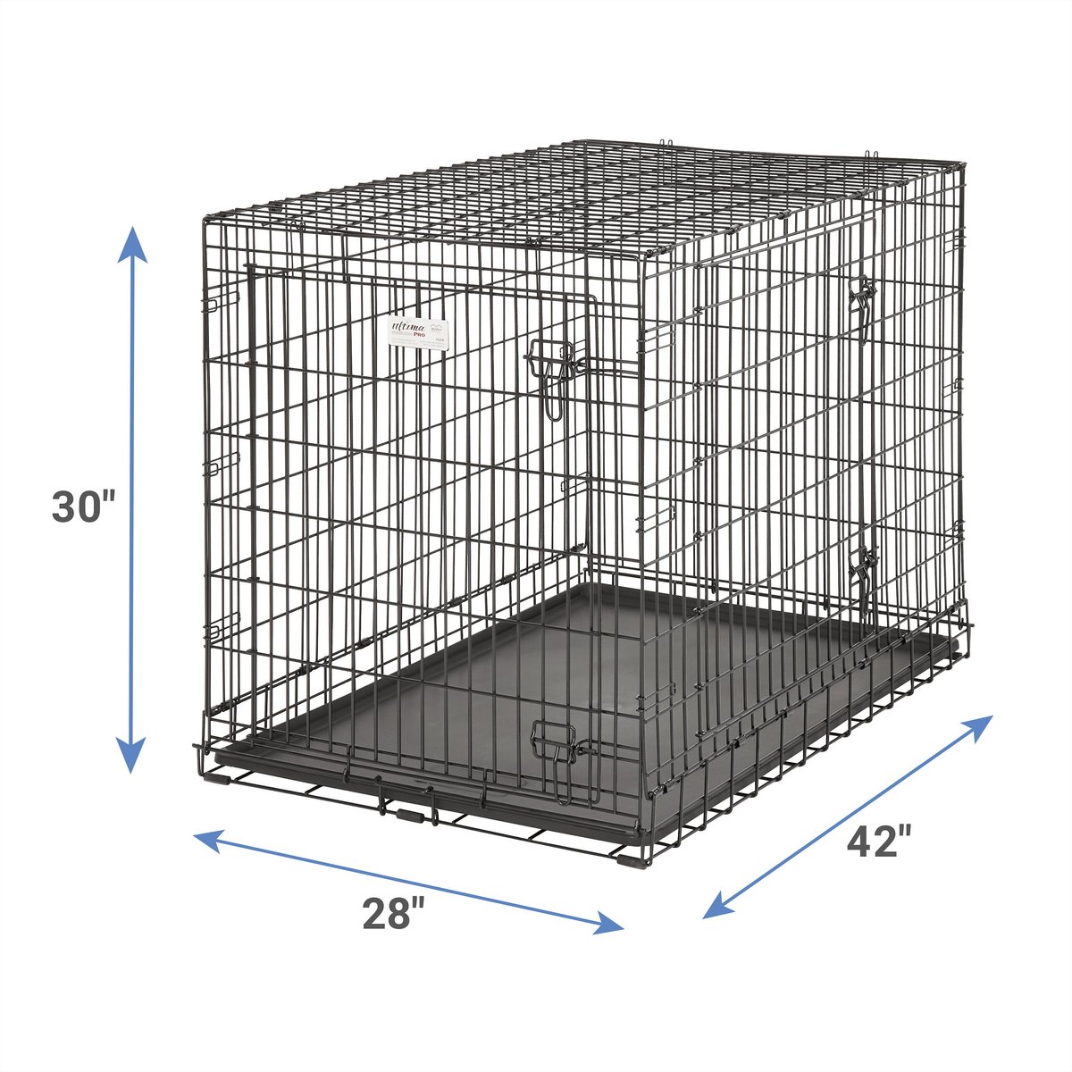 MIDWEST Ultima Pro Double Door Collapsible Wire Dog Crate, 42 inch ...