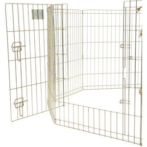 MidWest Wire Dog Exercise Pen with Step-Thru Door, Gold Zinc, 24-in