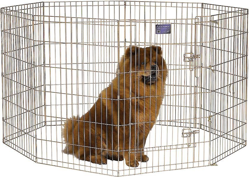 MIDWEST Wire Dog Exercise Pen with StepThru Door, Gold Zinc, 36in