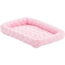 MidWest Quiet Time Fashion Plush Bolster Dog Crate Mat, Pink, 18-in