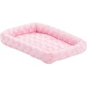 MidWest Quiet Time Fashion Plush Bolster Dog Crate Mat, Pink, 22-inch