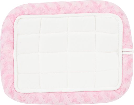 MidWest Quiet Time Fashion Plush Bolster Dog Crate Mat, Pink, 24-in