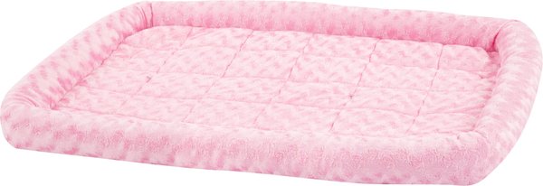MidWest Quiet Time Fashion Plush Bolster Dog Crate Mat, Pink, 36-in slide 1 of 7