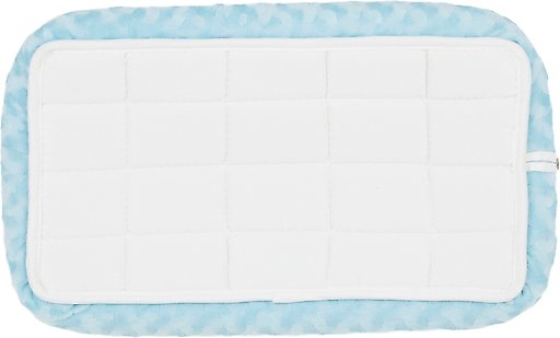MidWest Quiet Time Fashion Plush Bolster Dog Crate Mat, Powder Blue, 24-in