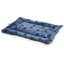 MidWest Quiet Time Fleece Reversible Dog Crate Mat, Blue Paw Print, 42-in