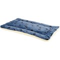 MidWest Quiet Time Fleece Reversible Dog Crate Mat, Blue Paw Print, 48-in