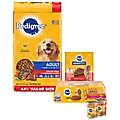 Dog Food & Treats Starter Pack - Pedigree Steak & Vegetable Dry Food, Beef & Chicken Canned Food, Beef Dental Treats