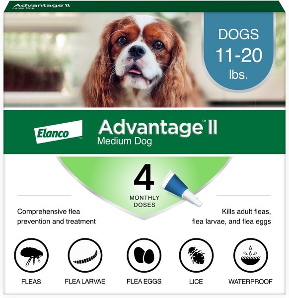 ADVANTAGE II Flea Spot Treatment for Dogs, 1120 lbs, 4 Doses (4mos