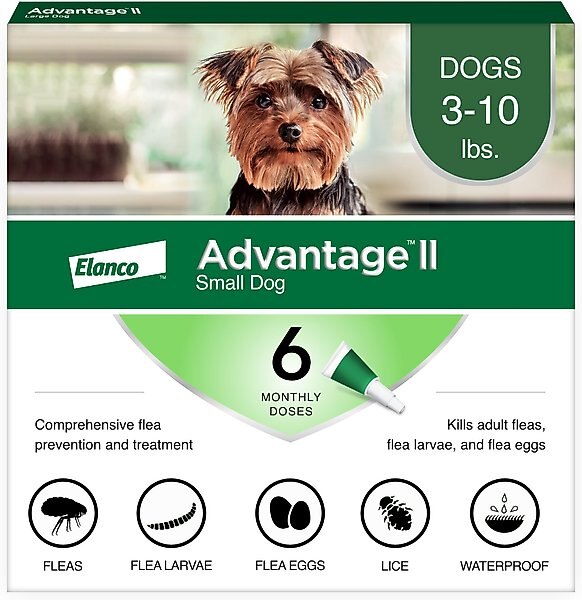 Advantage II Flea Spot Treatment for Dogs, 3-10 lbs, 6 Doses (6-mos. supply) slide 1 of 12