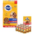 Dog Food & Treats Starter Pack - Pedigree Ground Beef Canned Food, Steak & Vegetable Dry Food, Beef Dental Treats