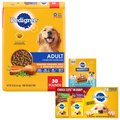 Dog Food & Treats Starter Pack - Pedigree Variety Pack Filet Mignon Wet Food, Chicken, Rice & Vegetable Dry Food, Small/Medium Dental Treats