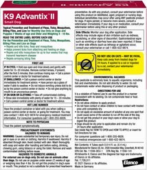 K9 Advantix II Flea & Tick Spot Treatment for Dogs, 4-10 lbs, 4 Doses (4-mos. supply) slide 2 of 9