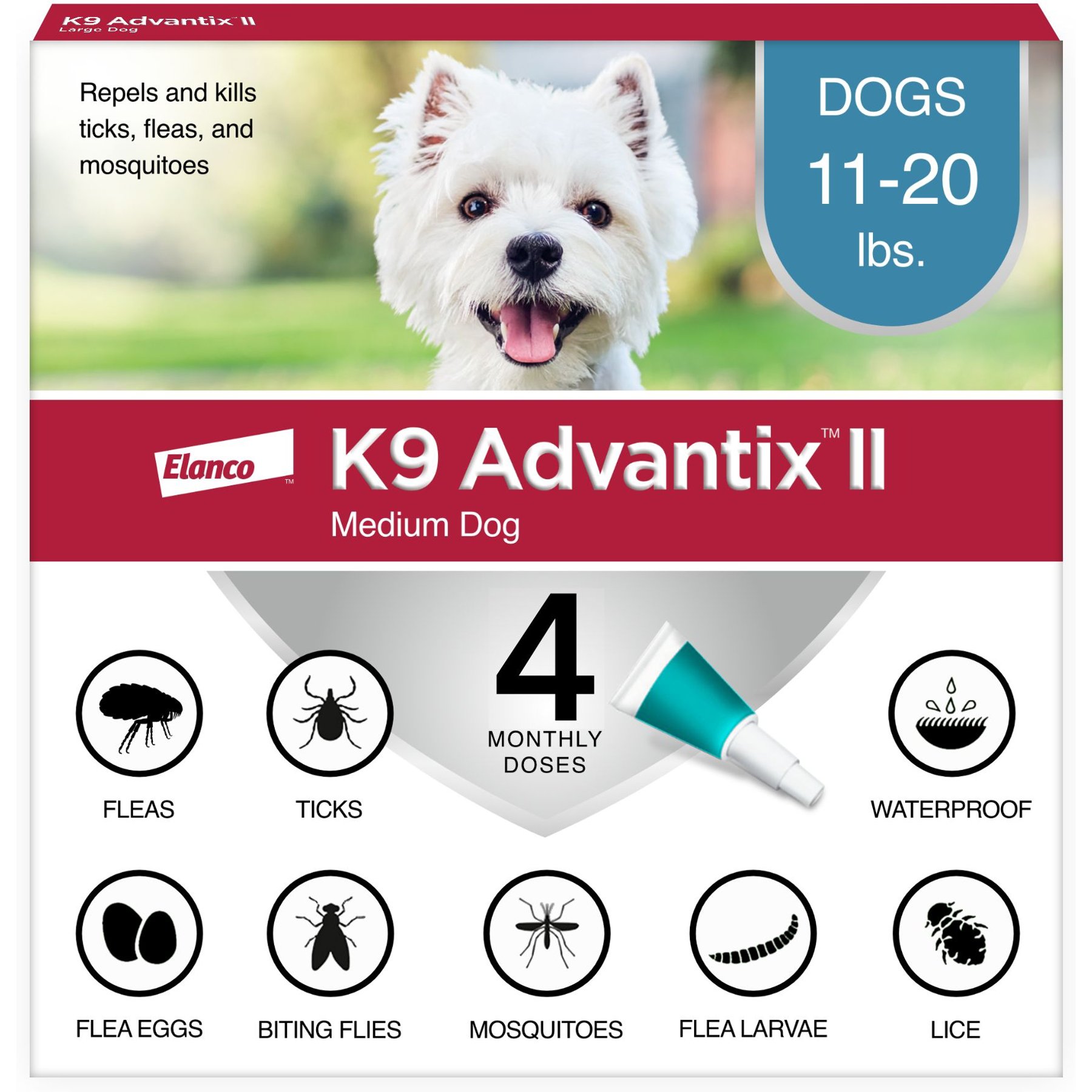 K9 ADVANTIX II Flea Tick Spot Treatment for Dogs 11 20 lbs 12 Doses 12 mos. supply Chewy