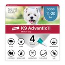 K9 Advantix II Flea & Tick Spot Treatment for Dogs, 11-20 lbs, 4 Doses (4-mos. supply)