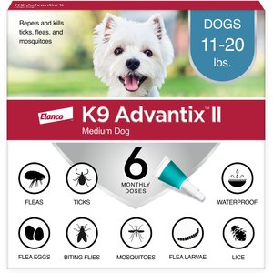 K9 Advantix II Flea & Tick Spot Treatment for Dogs, 11-20 lbs, 6 Doses (6-mos. supply)