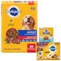 Dog Food & Treats Starter Pack - Pedigree Variety Pack, Steak & Vegetable Dry Food, Small/Medium Dog Treats