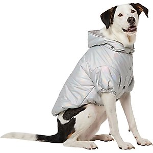 Frisco Heavy Weight Iridescent Quilted Dog & Cat Hooded Puffer Coat, XX-Large