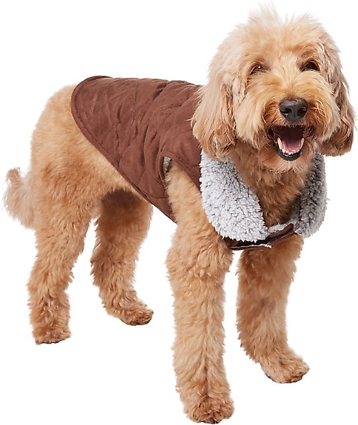 Frisco Medium Weight Quilted Dog & Cat Coat with Cozy Sherpa Lining, Large slide 1 of 8