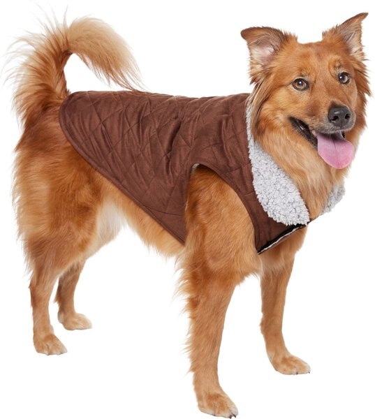 FRISCO Medium Weight Quilted Dog & Cat Coat with Cozy Sherpa Lining, X