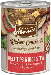 Merrick Kitchen Comforts Beef & Brown Rice Wet Dog Food, 12.7-oz can, case of 12