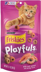 Friskies Playfuls with Salmon & Shrimp Flavor Cat Treats, 2.1-oz pouch