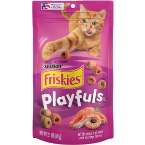 Friskies Playfuls with Salmon & Shrimp Flavor Cat Treats, 2.1-oz pouch