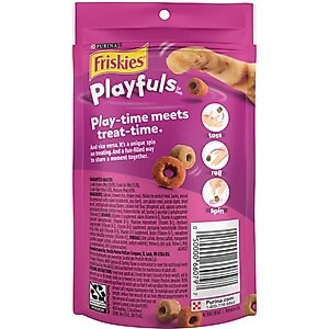 Friskies Playfuls with Salmon & Shrimp Flavor Cat Treats, 2.1-oz pouch