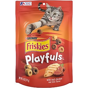 Friskies Playfuls with Chicken & Liver Flavor Cat Treats, 6-oz pouch