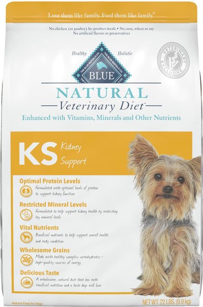 Blue Buffalo Natural Veterinary Diet KS Kidney Support Dry Dog Food, 22-lb bag slide 1 of 8