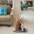 Cat Craft Multi-Texture Carpet & Sisal Dual Cat Scratching Post with Hanging Toys, Large, Grey/Natural