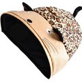 Cat Craft Plush Cave Cat Bed with Crinkle Sound, Cheetah, Medium