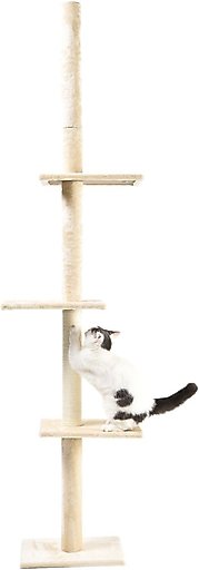 Cat Craft 4-Level Adjustable Climbing & Perch Cat Tree with Scratching Post, Cream, X-Large