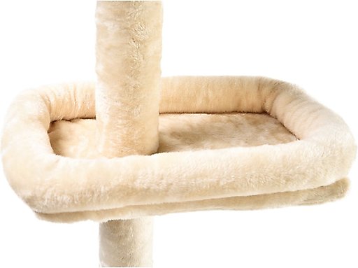 Cat Craft 4-Level Adjustable Climbing & Perch Cat Tree with Bolstered Cat Bed, Cream, X-Large